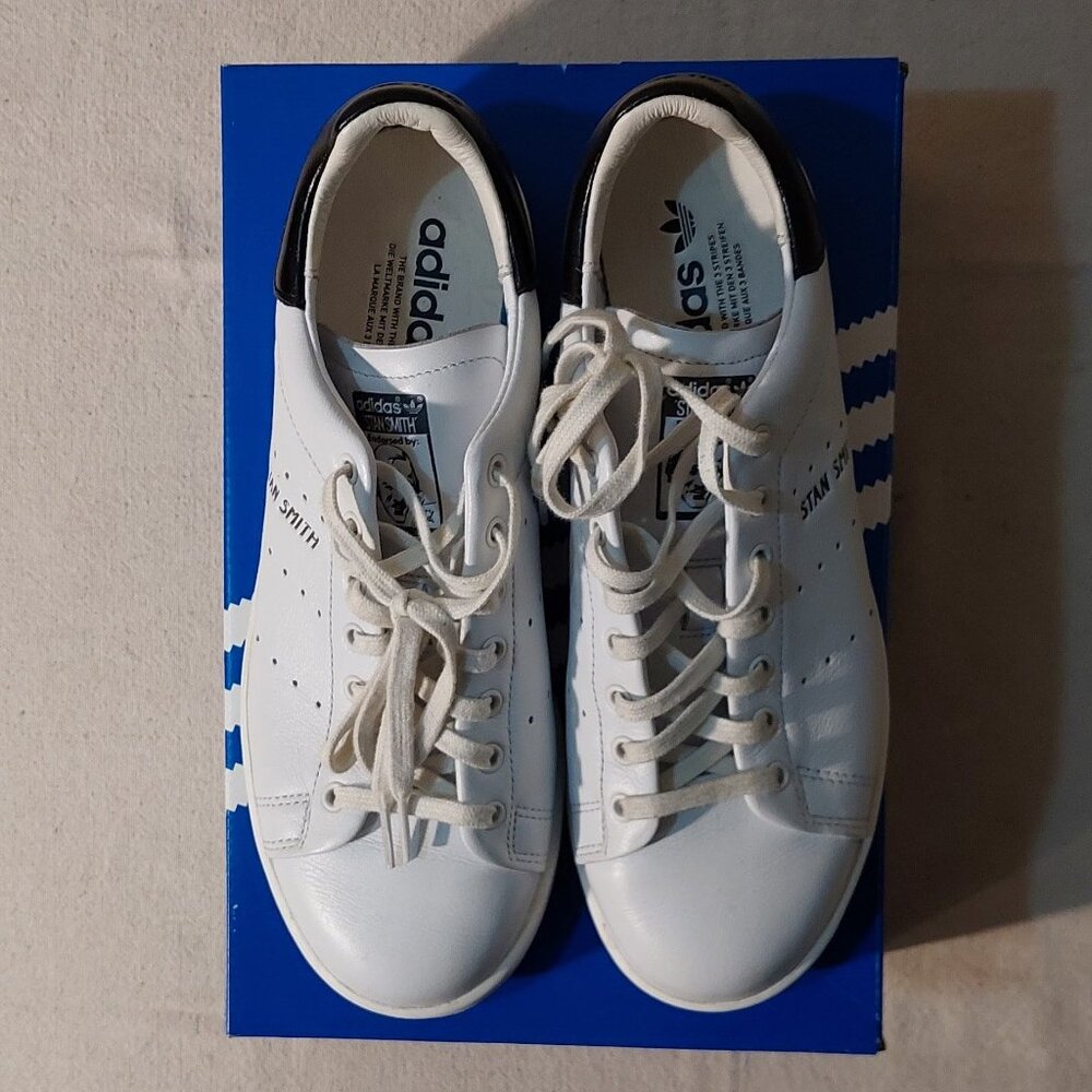 Adidas Stan Smith Lux Sneakers White/Black Leather Size: 7 - Picture 6 of 8